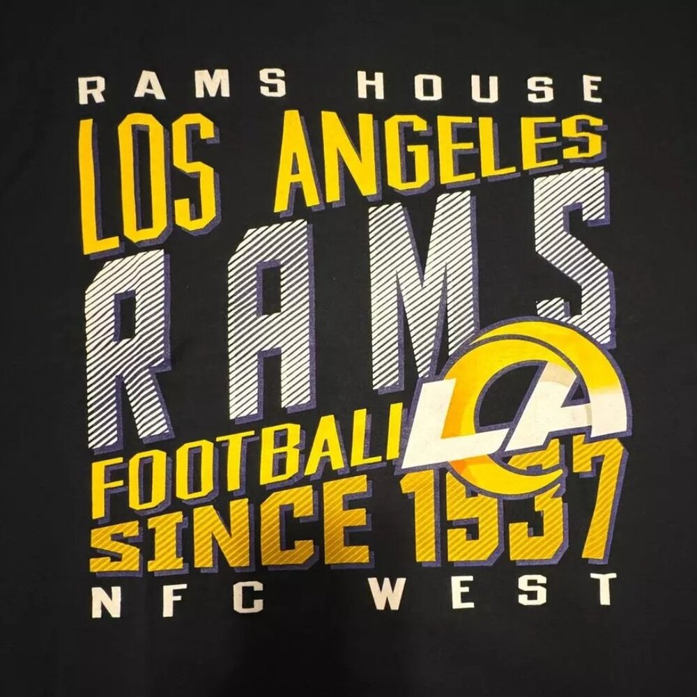 LA Rams Mens Large Black T Shirt NFL NWT Los Angeles